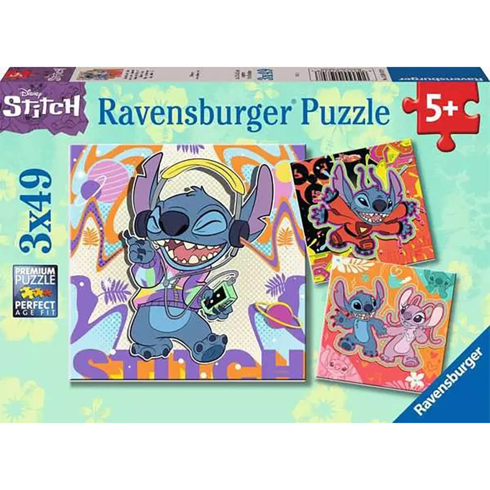 Ravensburger Disney's Stitch Play the Day Away 3x49 Piece Puzzle Set