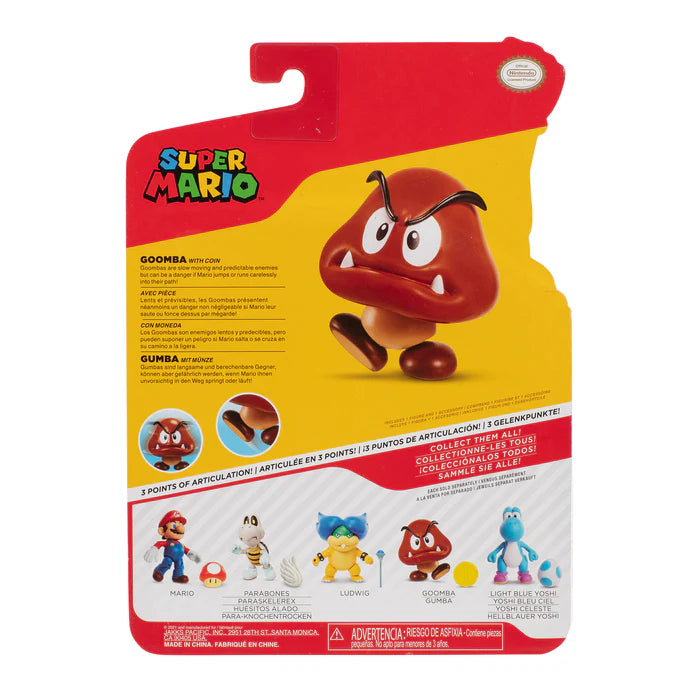 Super Mario Goomba with Coin 4-Inch Action Figure