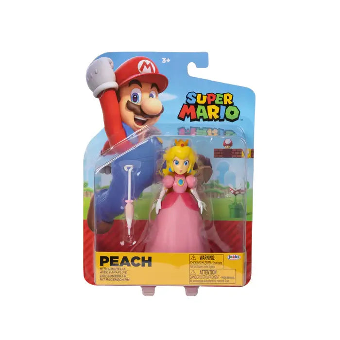 Super Mario Princess Peach with Umbrella 4-Inch Action Figure