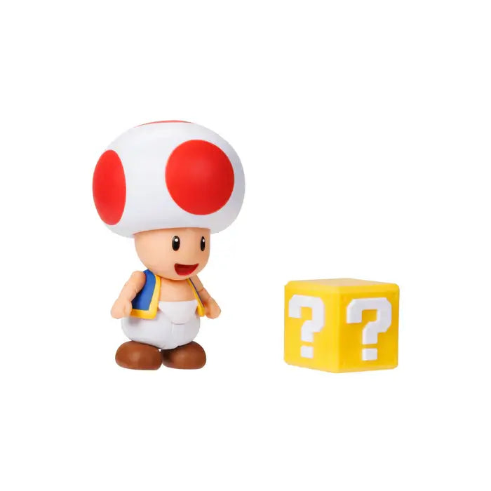 Super Mario Toad with Mystery Block 4-Inch Action Figure