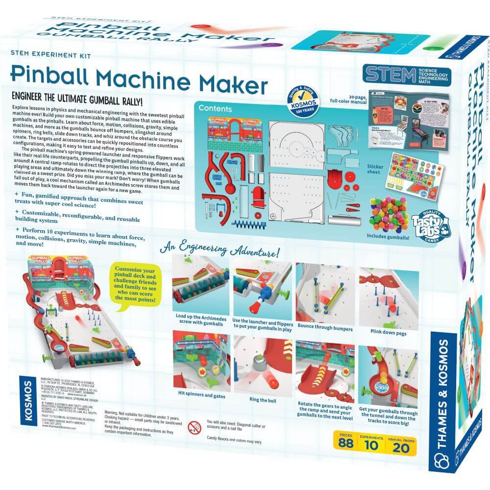 Thames & Kosmos Pinball Machine Maker Gumball Rally Science Set