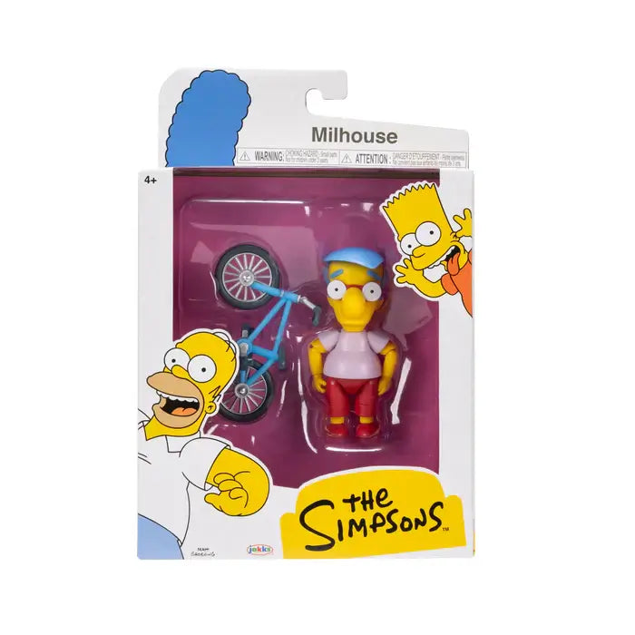 The Simpsons Millhouse with Bicycle 5-Inch Action Figure