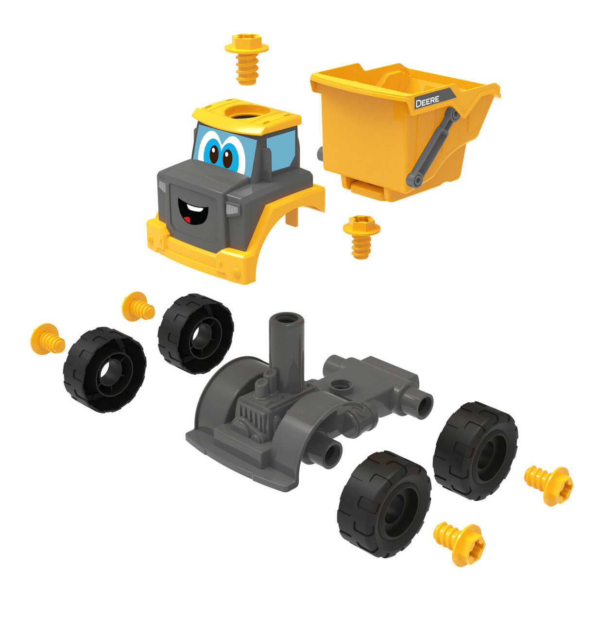 TOMY John Deere Build-A-Buddy Yellow Dump Truck Building Set