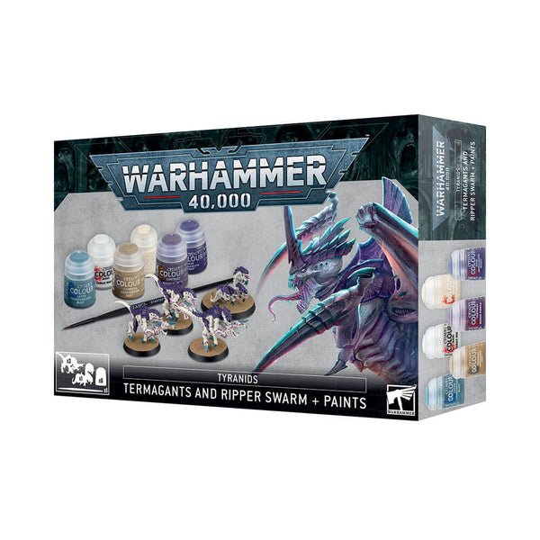 Warhammer Tyranids: Termagants and Ripper Swarm + Paints Set