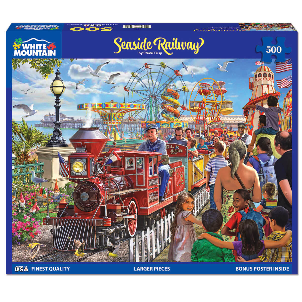 White Mountain Puzzles Seaside Railway 500 Piece Jigsaw Puzzle