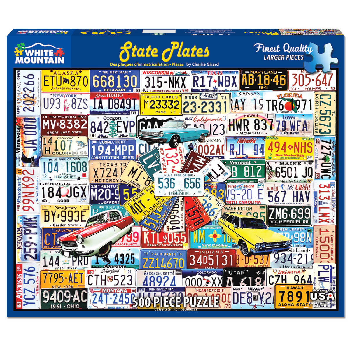 White Mountain Puzzles State Plates 500 Piece Jigsaw Puzzle