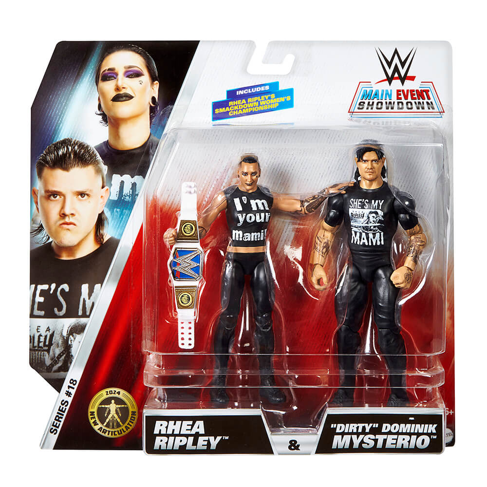 Package for the WWE Main Event Showdown Series 18 Rhea Ripley and 