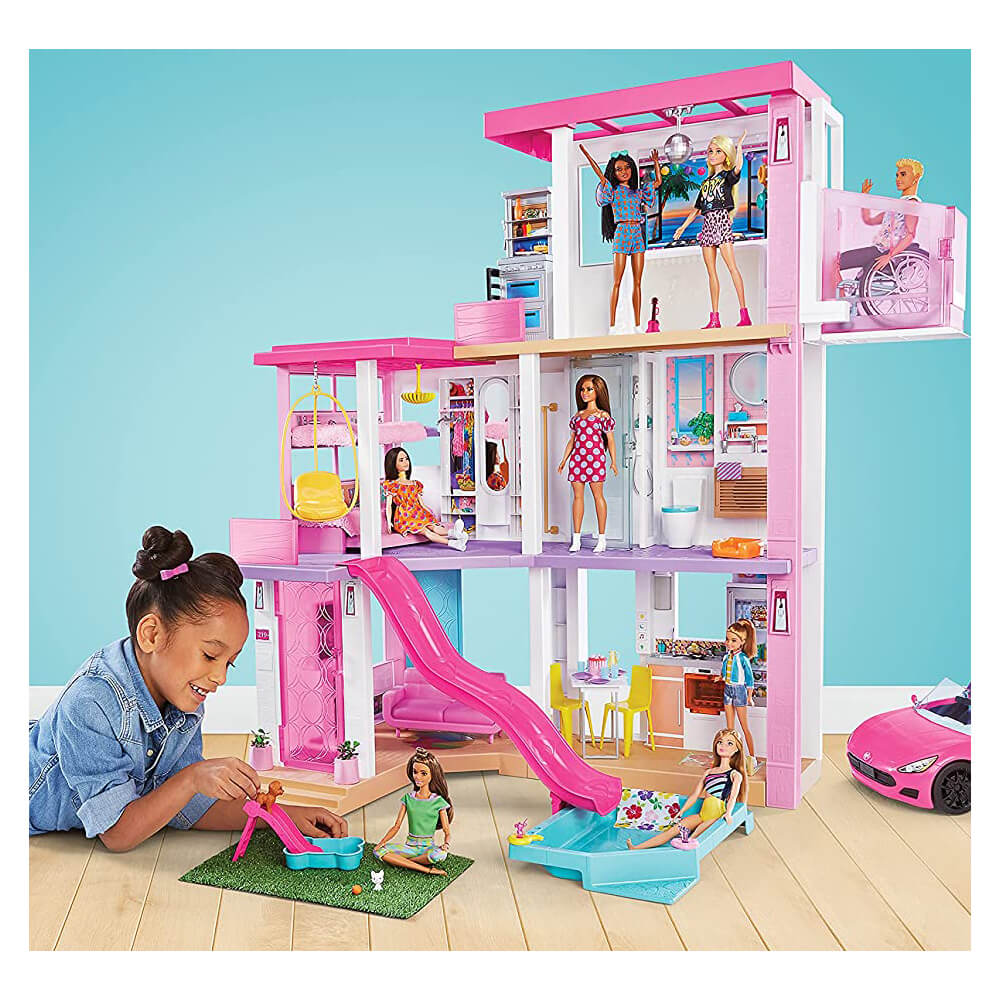 Barbie Dreamhouse Dollhouse with Wheelchair Accessible Elevator, Pool