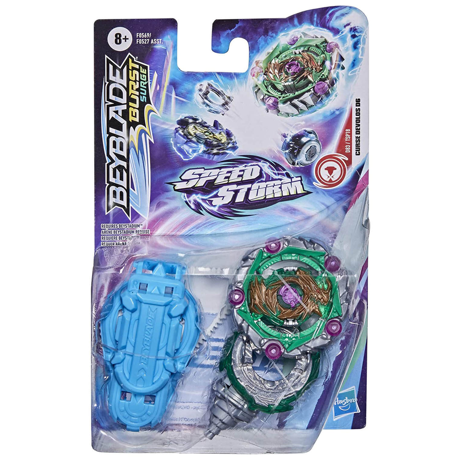 Beyblade Burst Surge Speedstorm Curse Devolos D6 Spinning Top Starter Pack