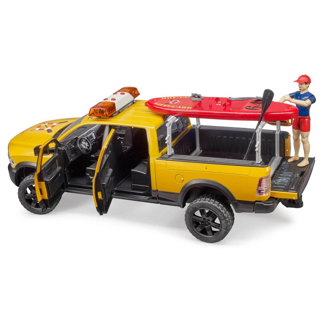 Bruder Pro Series RAM 2500 Power Wagen Life Guard w Figure, Stand-up Paddle and L&S Module 1:16 Scale Set