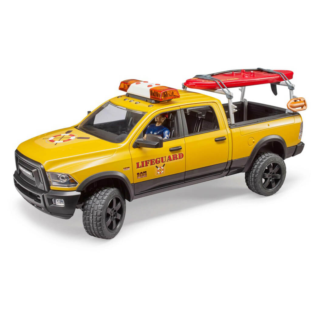 Bruder Pro Series RAM 2500 Power Wagen Life Guard w Figure, Stand-up Paddle and L&S Module 1:16 Scale Set