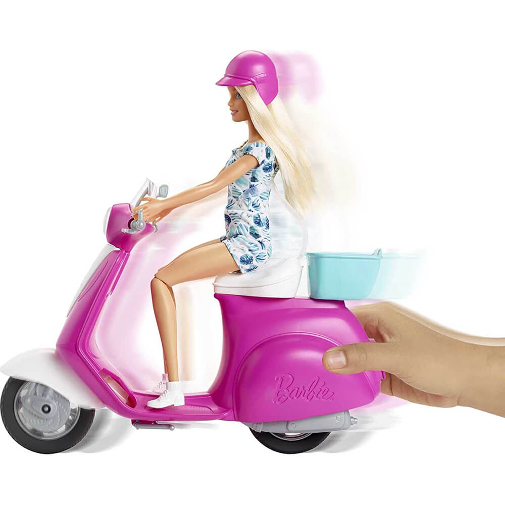 Barbie Doll and Accessories Scooter Playset