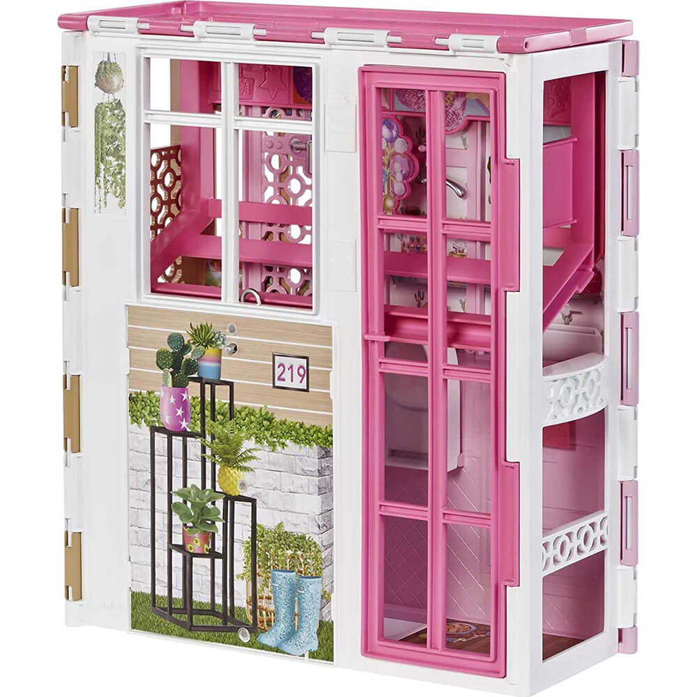 Barbie Dollhouse Playset with 2 Levels & 4 Play Areas