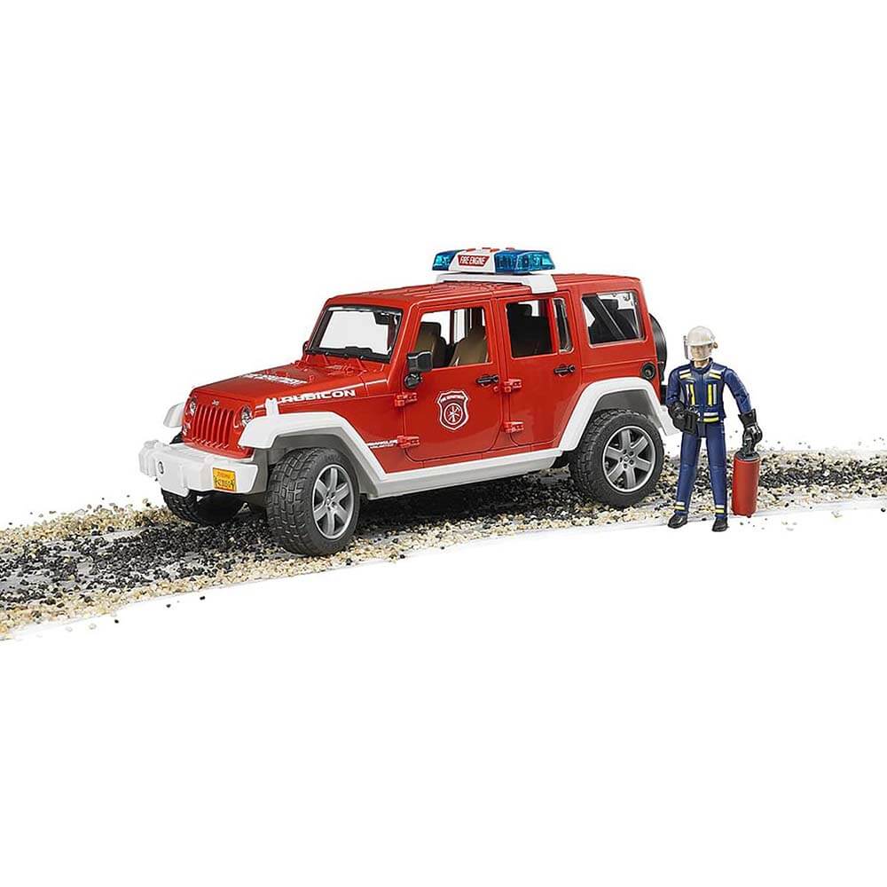 Bruder Pro Series Jeep Wranger Unlimited Rubicon Fire Department 1:16 Scale Vehicle with Firefighter