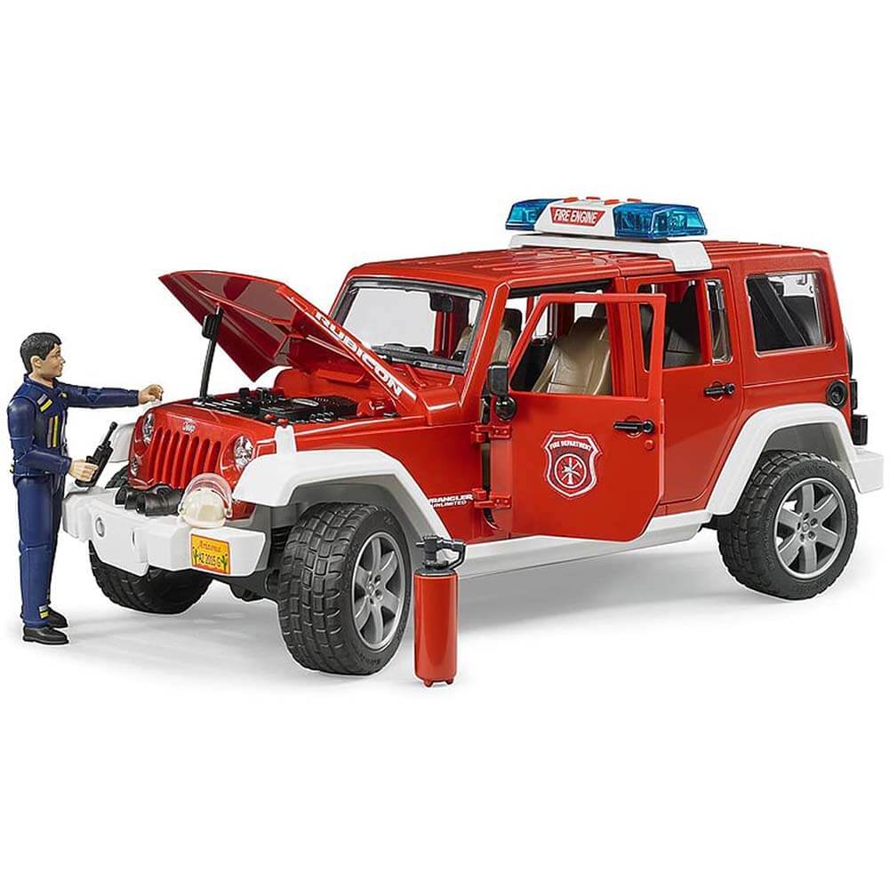 Bruder Pro Series Jeep Wranger Unlimited Rubicon Fire Department 1:16 Scale Vehicle with Firefighter