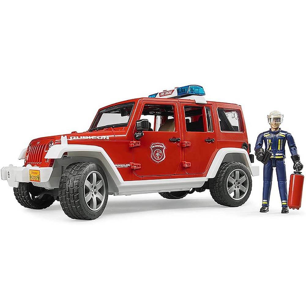 Bruder Pro Series Jeep Wranger Unlimited Rubicon Fire Department 1:16 Scale Vehicle with Firefighter