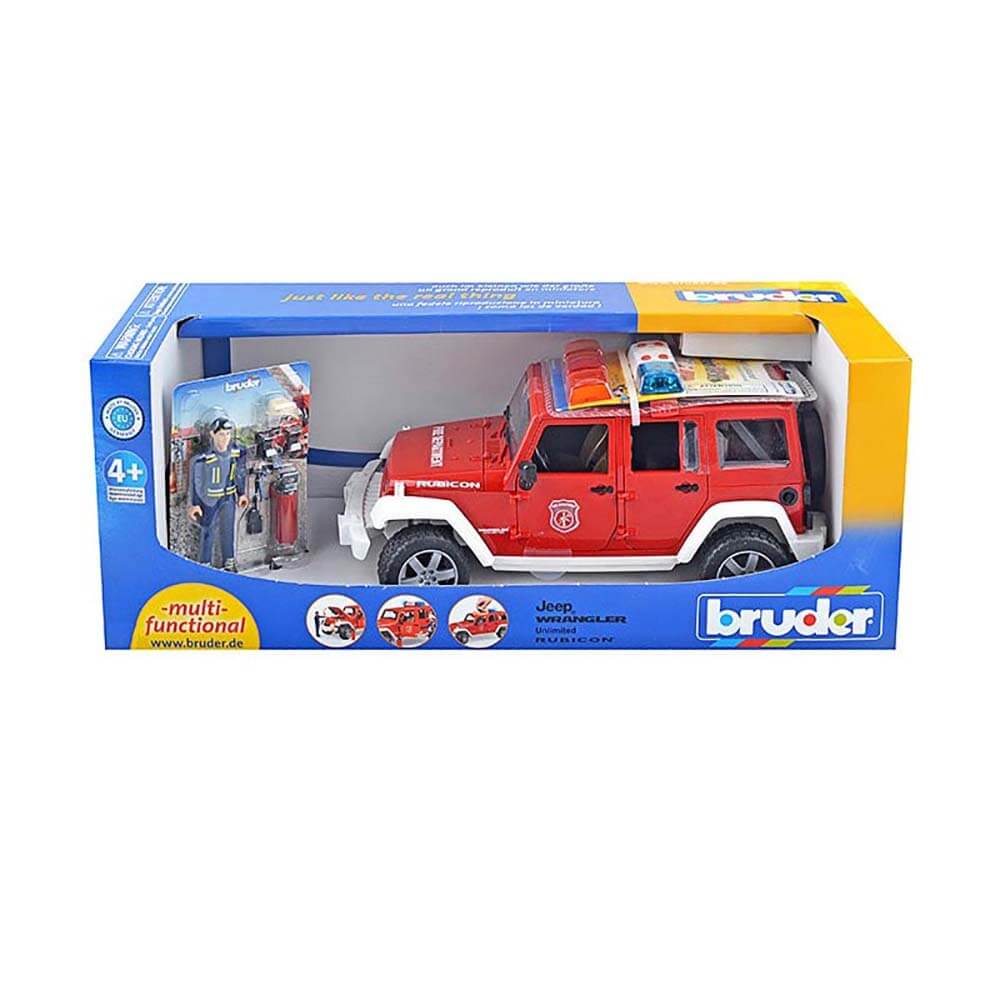 Bruder Pro Series Jeep Wranger Unlimited Rubicon Fire Department 1:16 Scale Vehicle with Firefighter