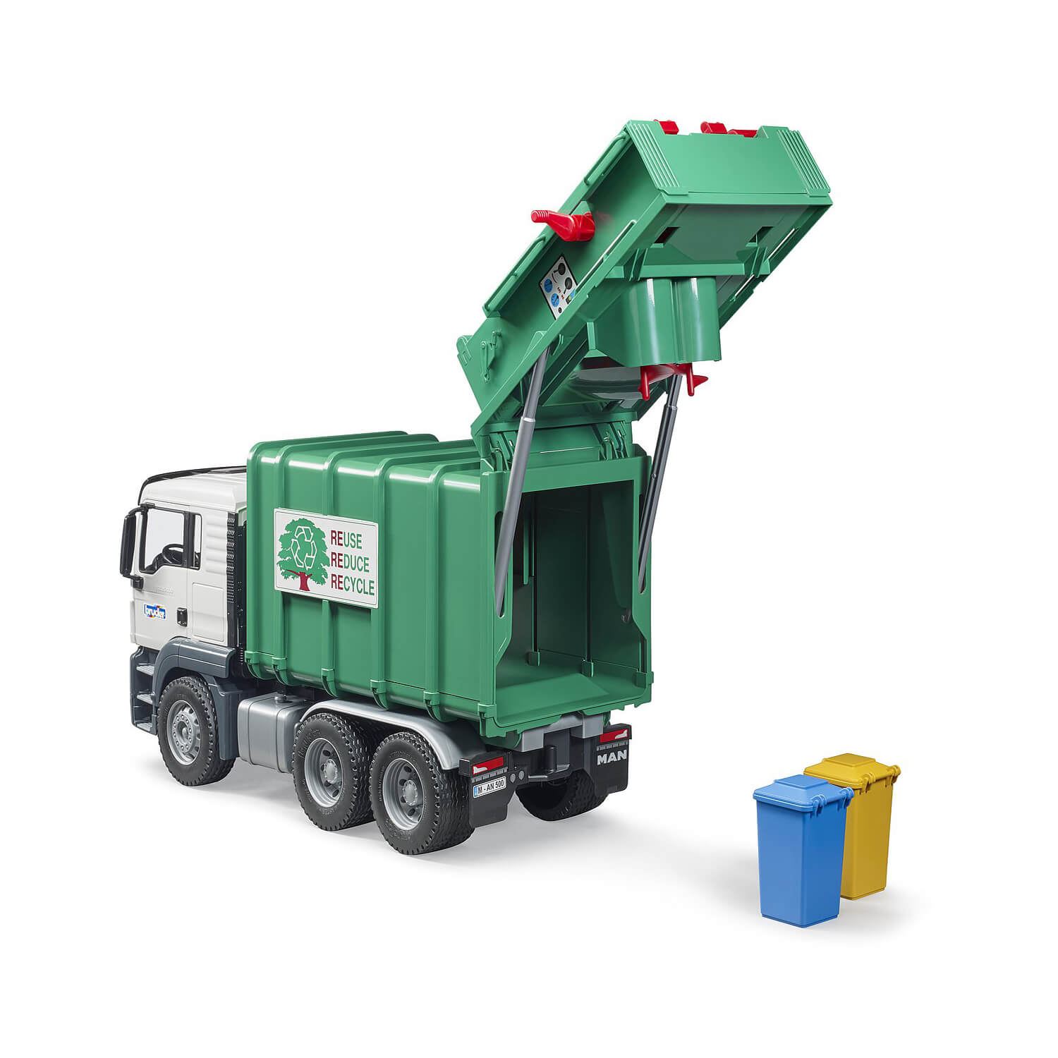 Bruder Pro Series MAN TGS Rear Loading Green Garbage Truck 1:16 Scale Vehicle