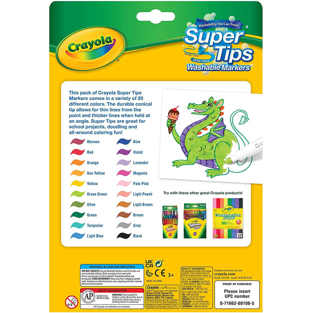 30 ct. Washable Super Tip Markers - Colored Markers