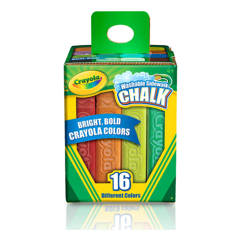 LIQUI-MARK Sidewalk Chalk Box Set - 16 Assorted Colors - Roll Proof Design