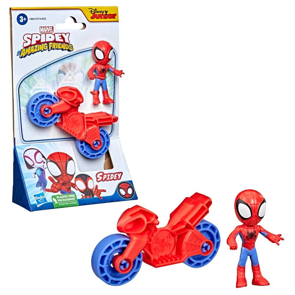 Disney Junior Spidey and His Amazing Friends Spidey Figure with Motorcycle