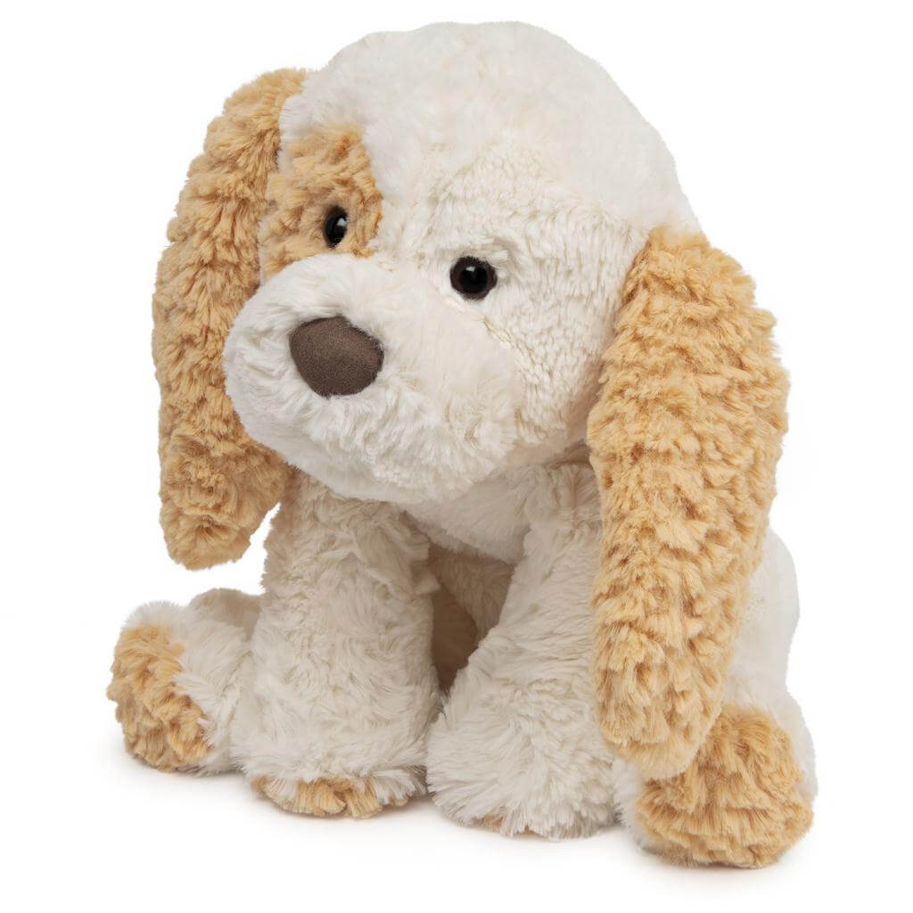 White and cheap brown stuffed dog