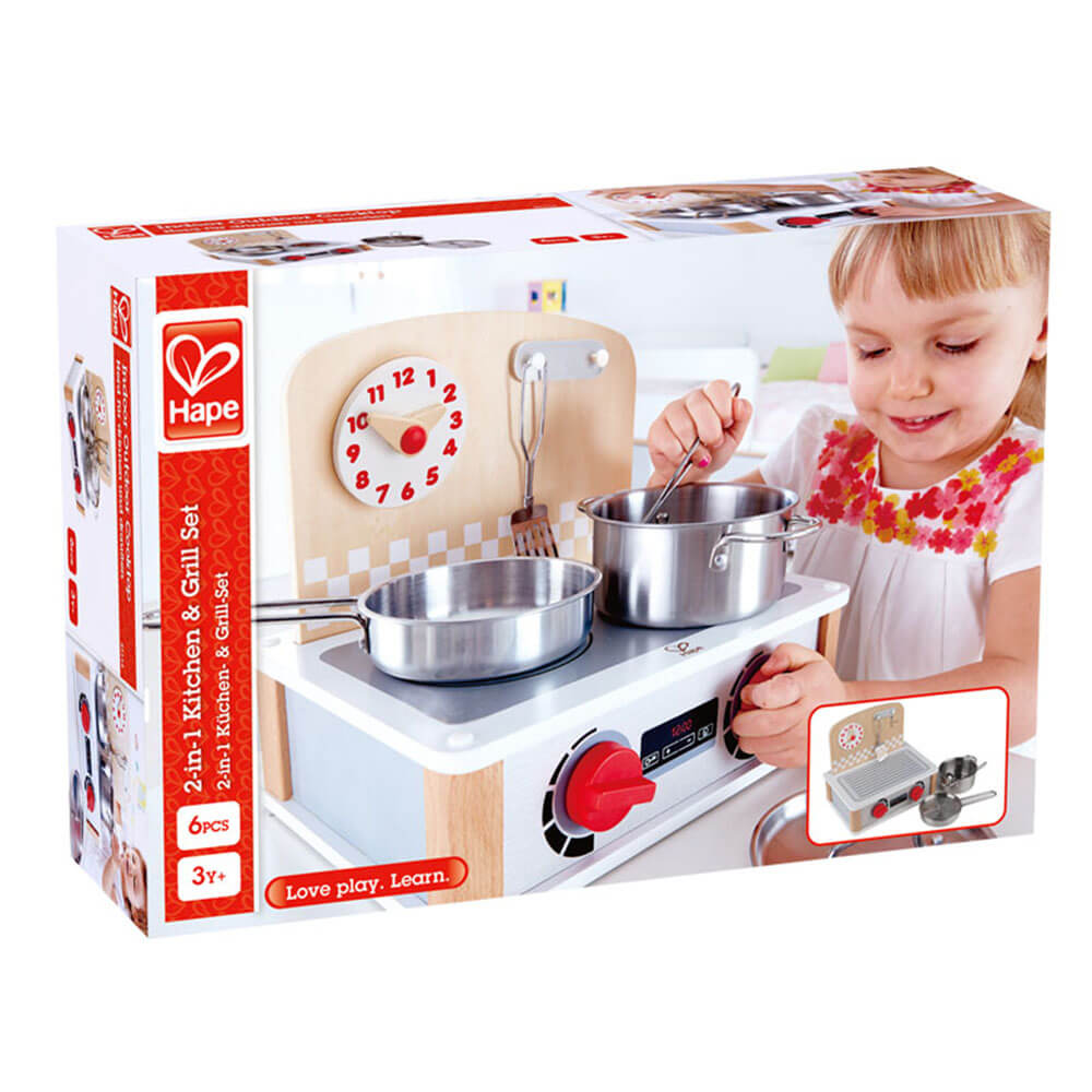 Hape 2-in-1 Kitchen & Grill Set