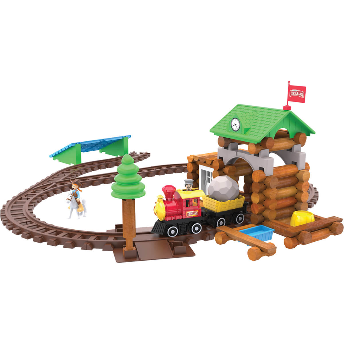 Lincoln Logs Sawmill Train Express 101 Piece Building Set