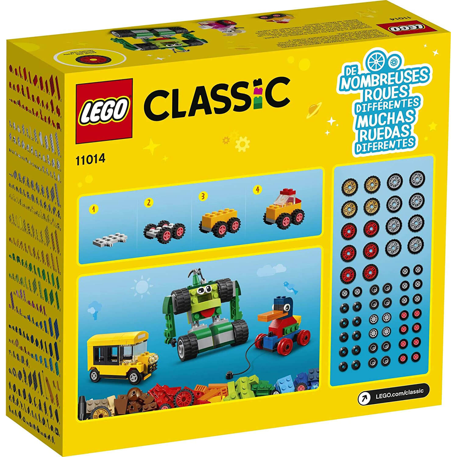 LEGO Classic Bricks and Wheels 653 Piece Building Set (11014)