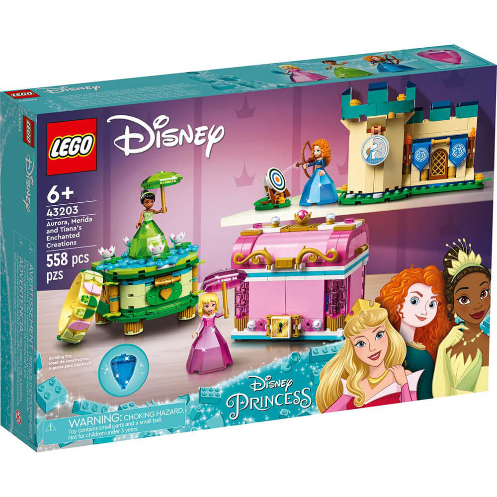 LEGO Disney Princess Aurora, Merida and Tiana’s Enchanted Creations 558 Piece Building Set (43203)