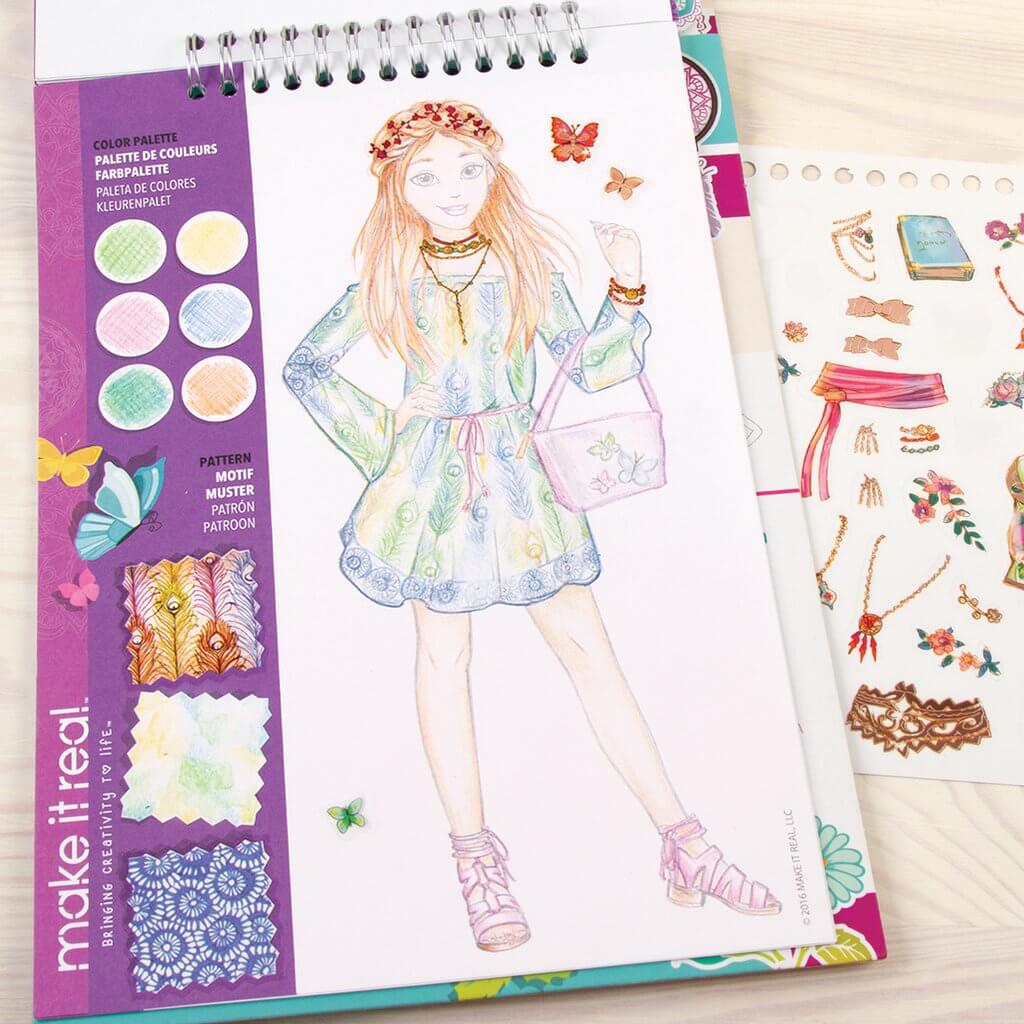 Make It Real Fashion Design Sketchbook: Blooming Creativity