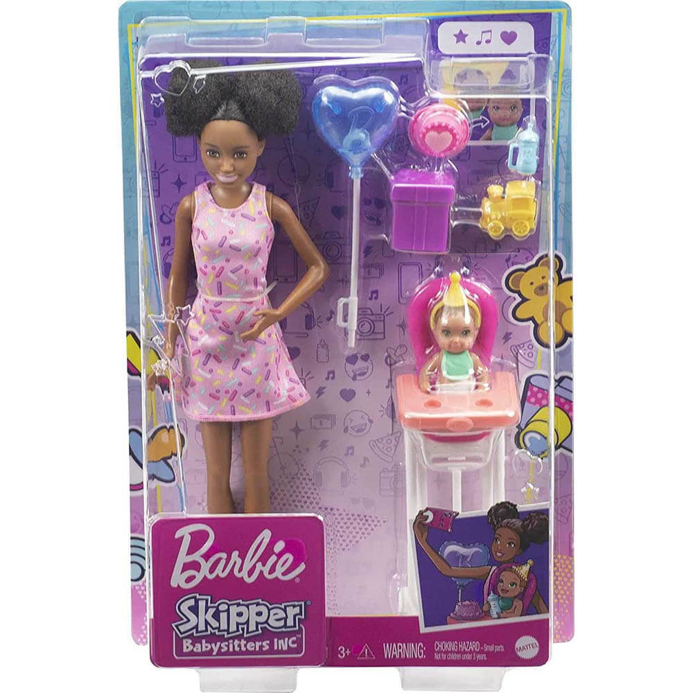 Barbie Family Skipper Babysitters Inc Black Hair Doll & Baby – Maziply Toys