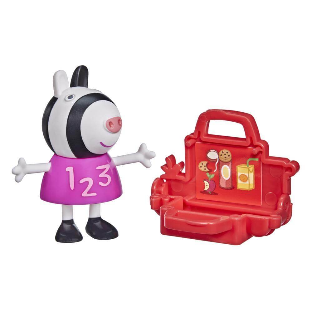 Peppa Pig's Fun Friends Adventures, Zoe Zebra Figure with Lunchbox