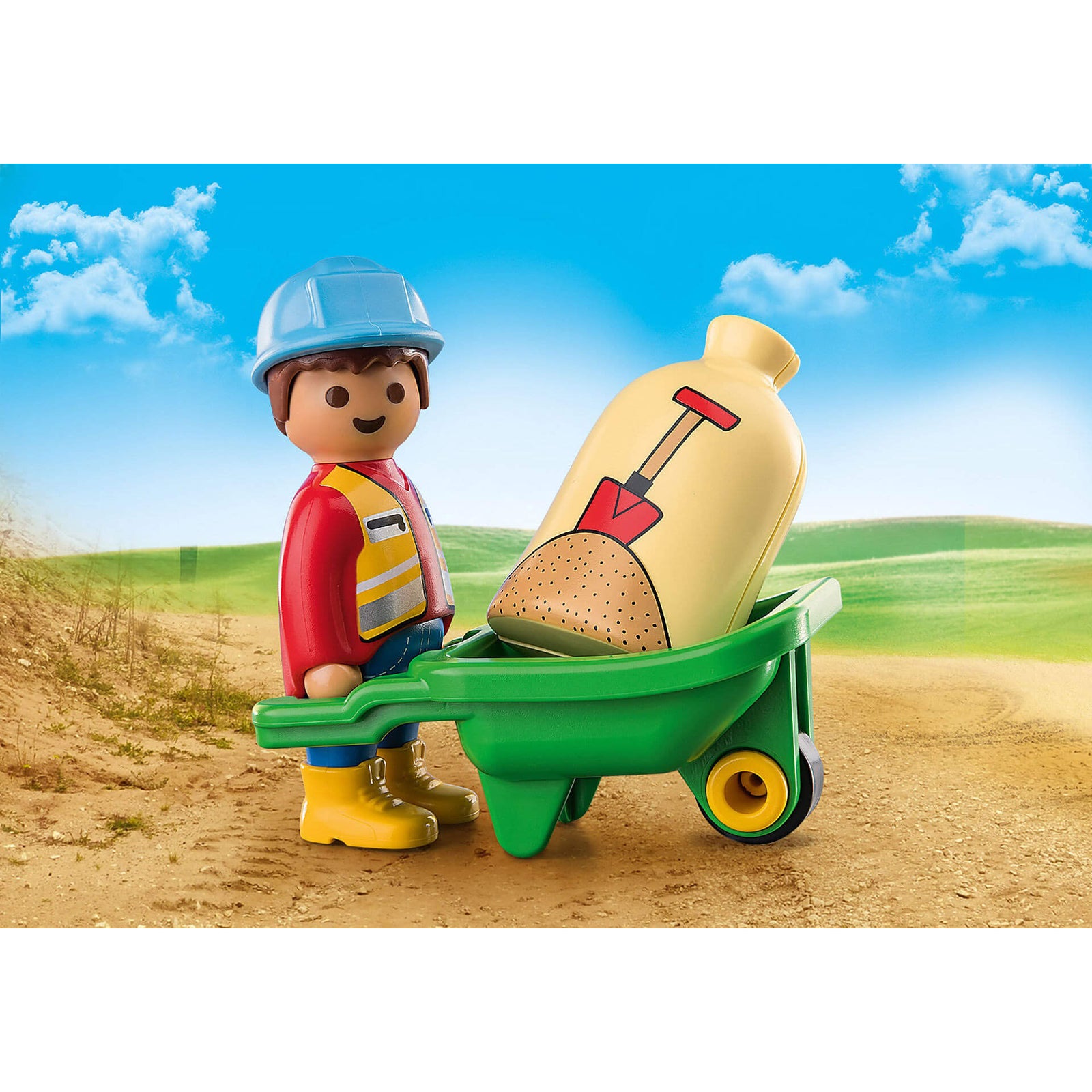 PLAYMOBIL PLAYMOBIL 1.2.3 Construction Worker with Wheelbarrow (70409)