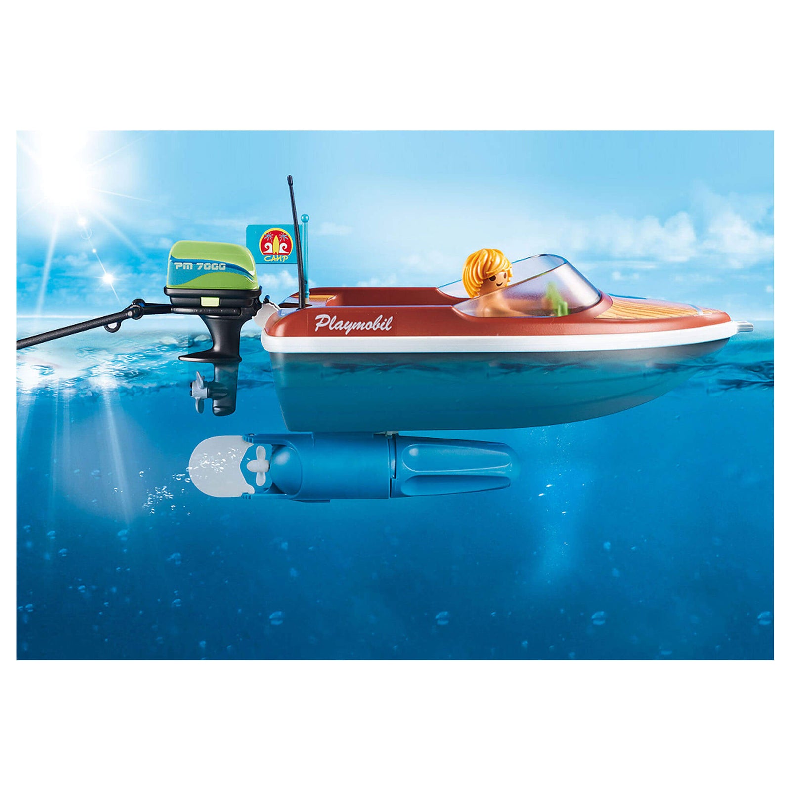 PLAYMOBIL Camping Speedboat with Tube Riders (70091)