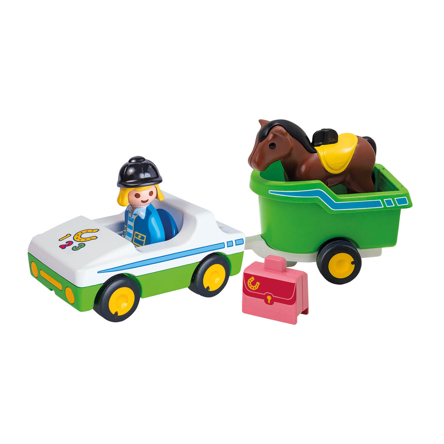 PLAYMOBIL 1.2.3 Car with Horse Trailer (70181)