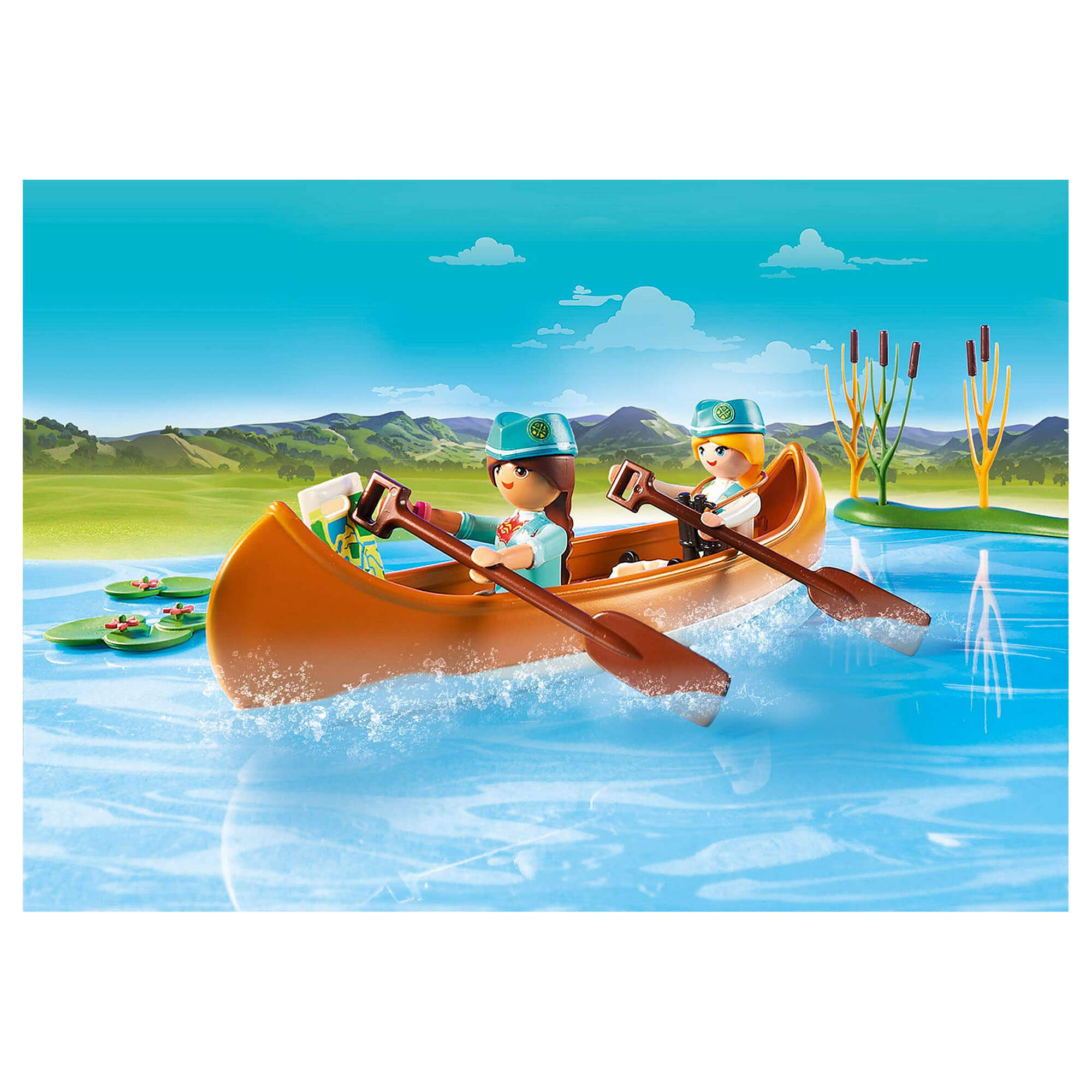 playmobil voiture famille kayak