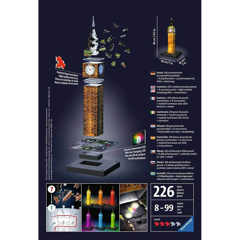 Ravensburger 3D Buildings - Big Ben - Night Edition