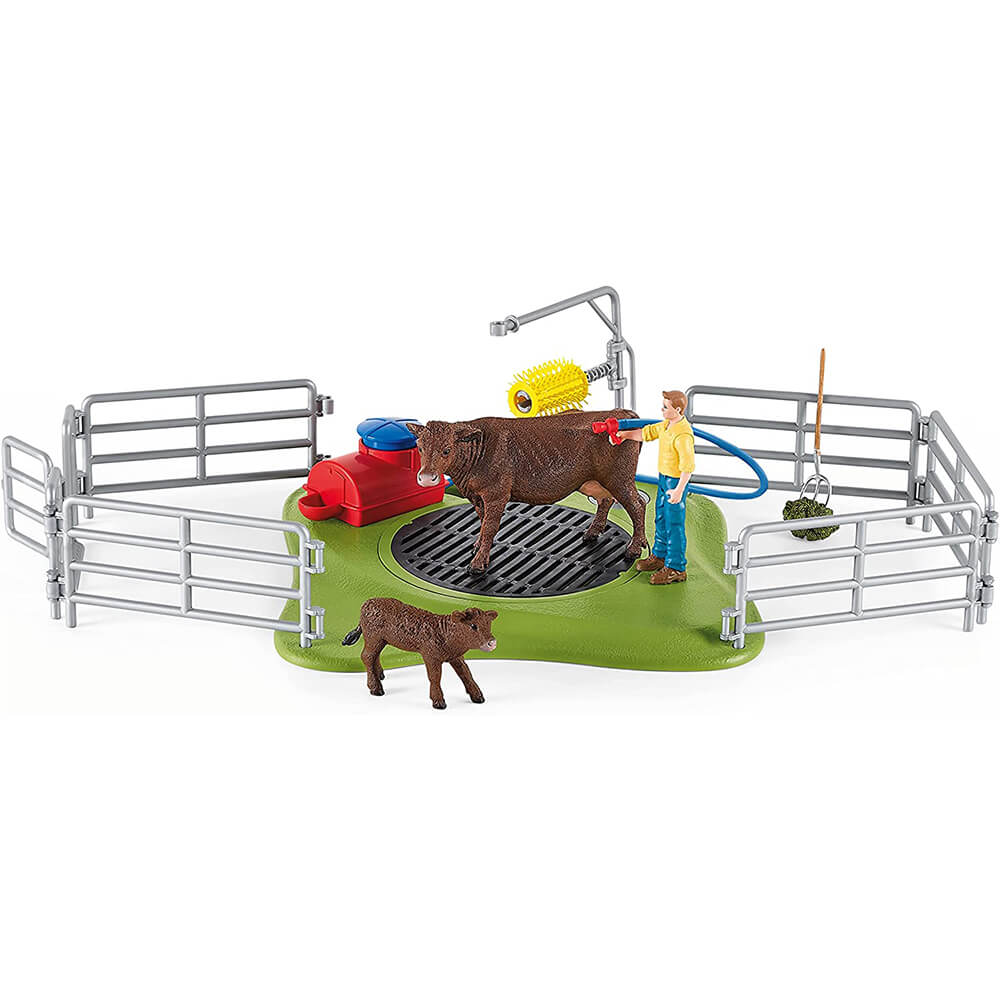 Schleich Farm World Happy Cow Wash Playset