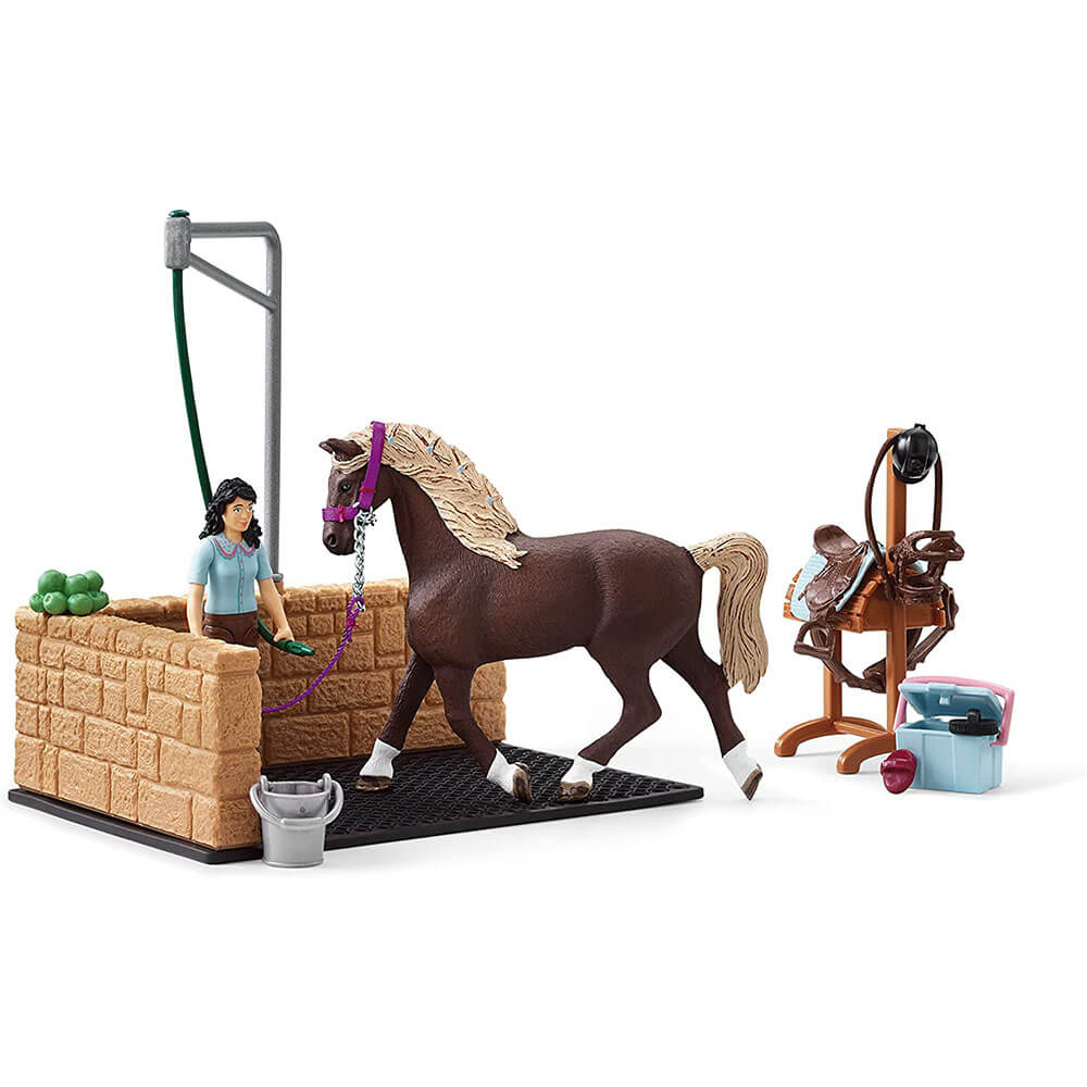 Schleich Horse Club Washing Area with Horse Club Emily & Luna Playset