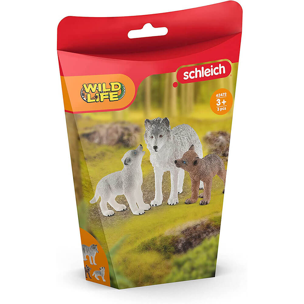 Schleich Wild Life Mother Wolf with Pups Playset