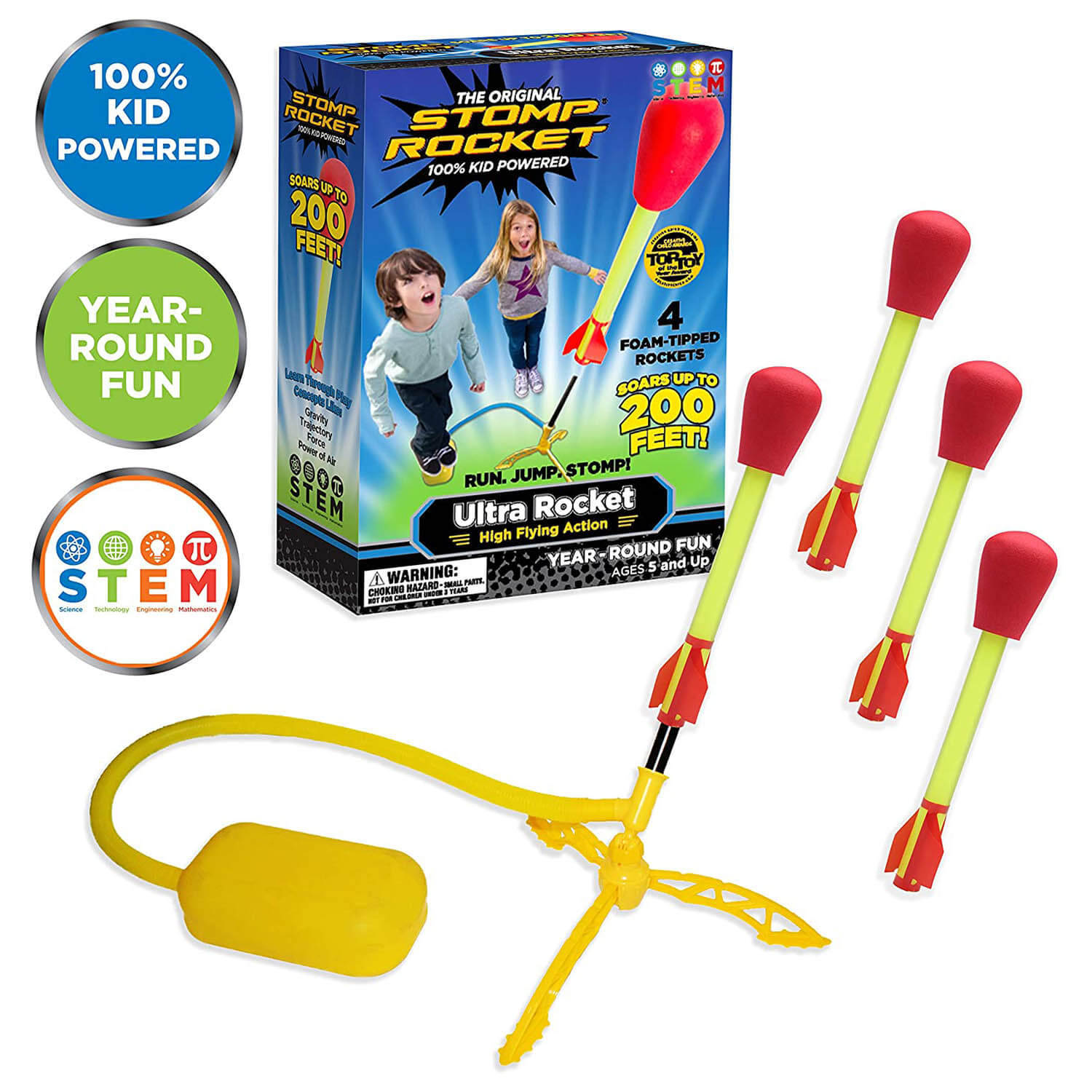 Stomp Rocket Ultra Rocket Launcher with 4 Rockets