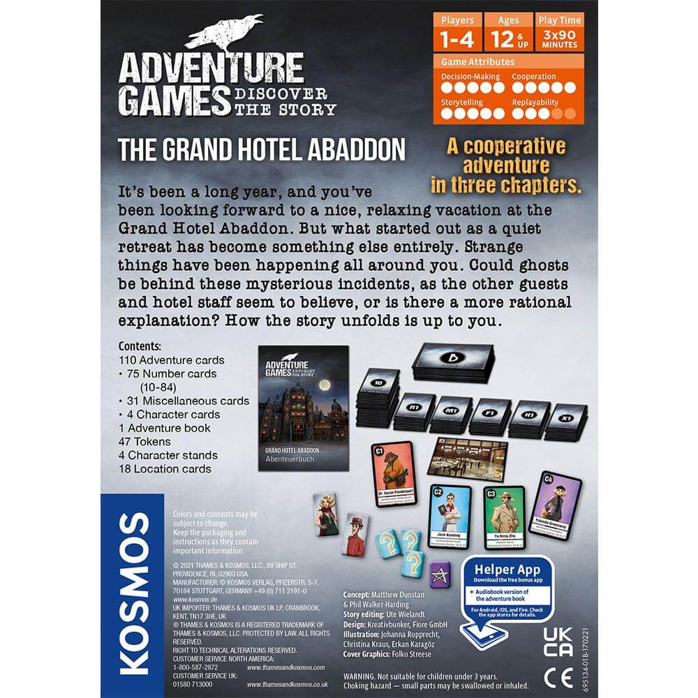 Thames and Kosmos Adventure Games The Grand Hotel Abaddon