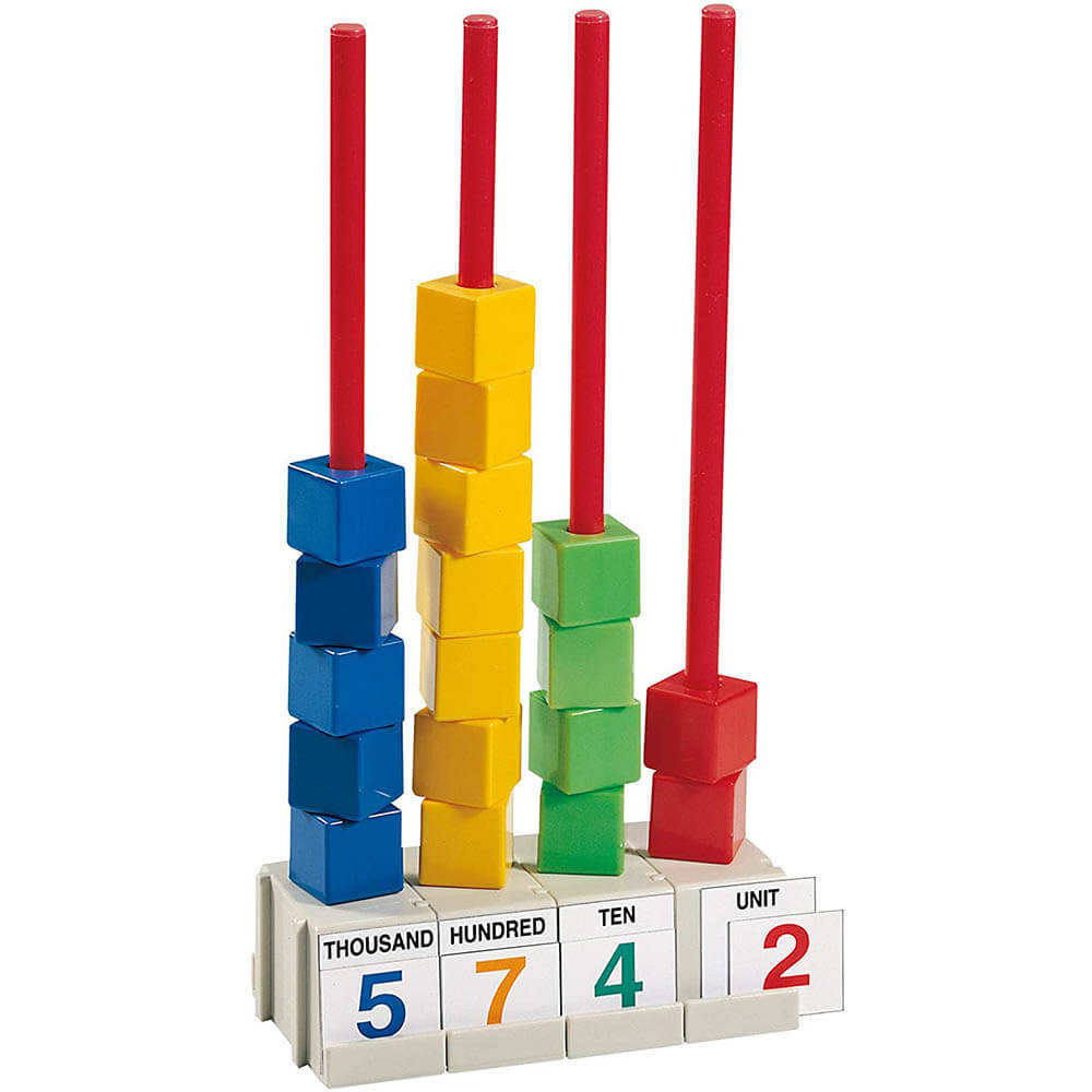 Thames and Kosmos Stacking Block Abacus Math Kit with Activity Cards