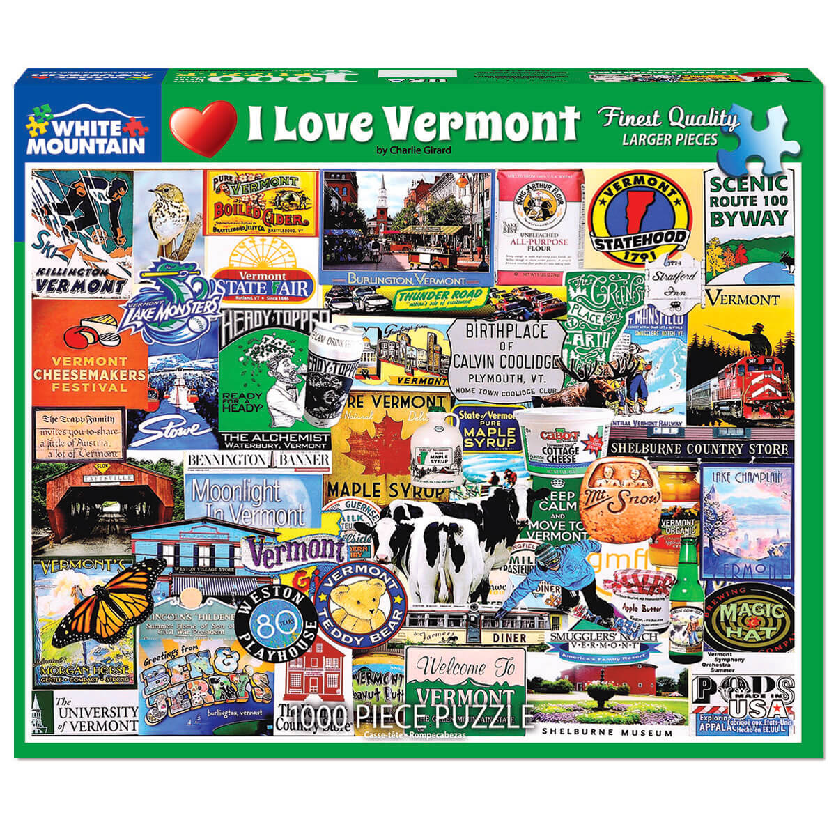 White Mountain Puzzles I Love Vermont 1000 Piece Jigsaw Puzzle