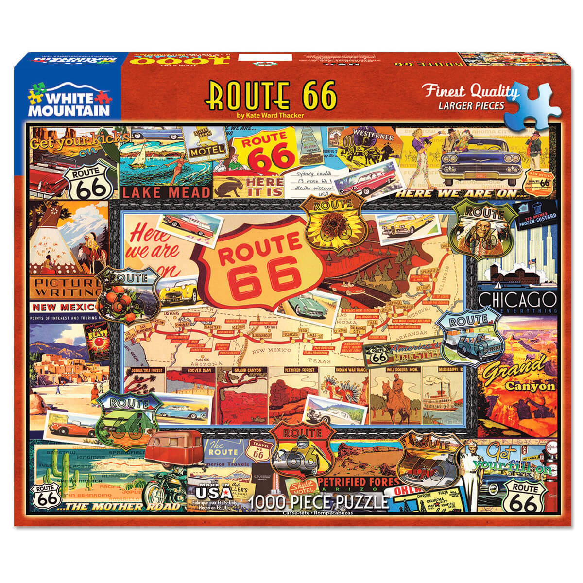 White Mountain Puzzles Route 66 1000 Piece Jigsaw Puzzle