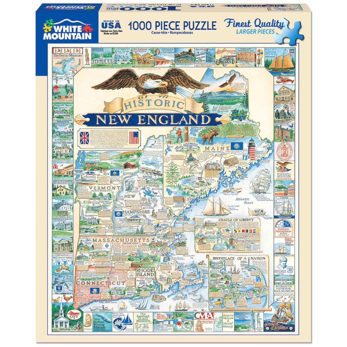 White Mountain Puzzles Historic New England 1000 Piece Jigsaw Puzzle